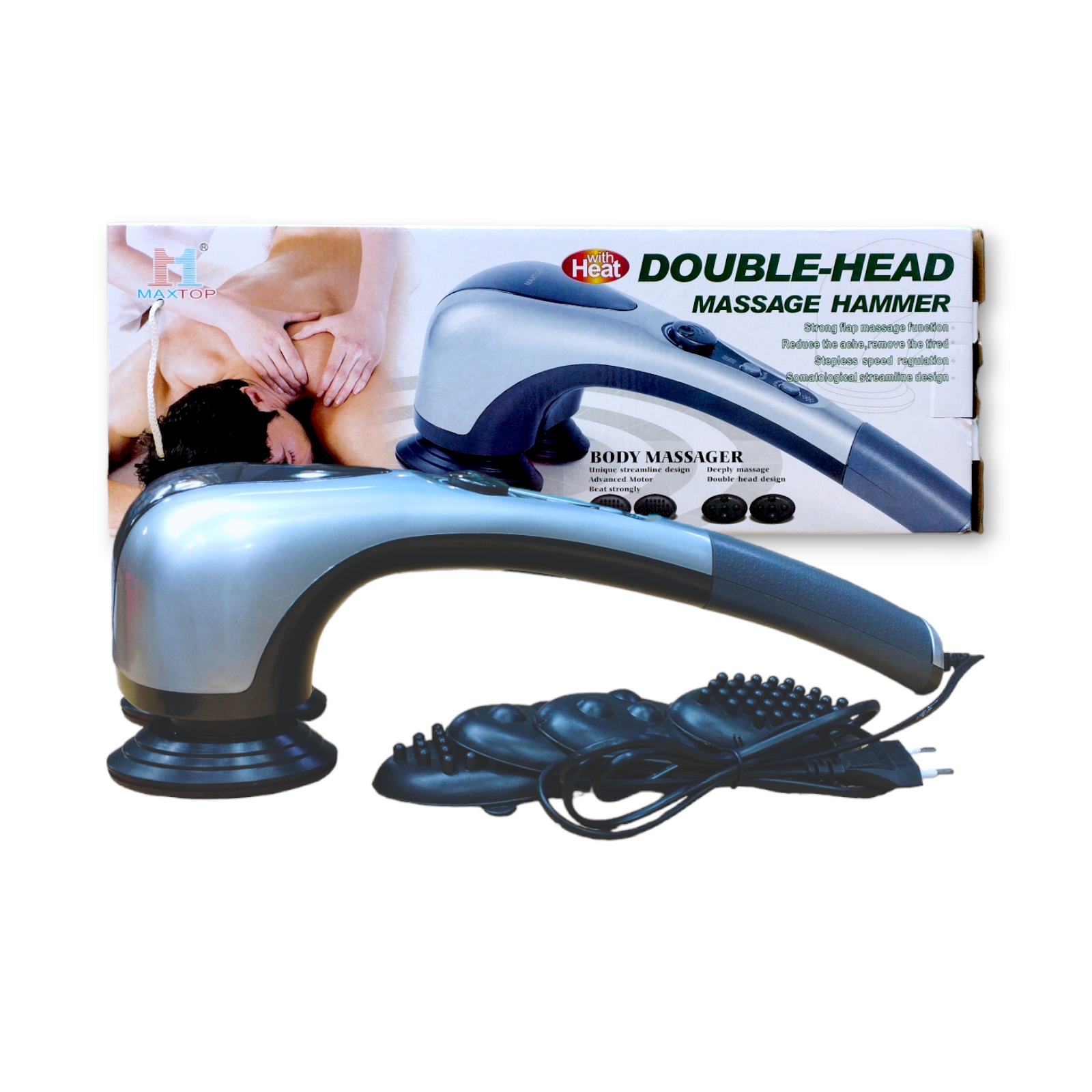 Double Head Hammer Body Massager with Vibration and Heat